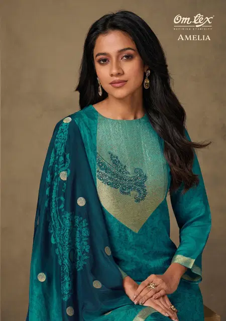 Amelia By Omtex Rubina Silk Jacquard Online Dress Material Wholesale